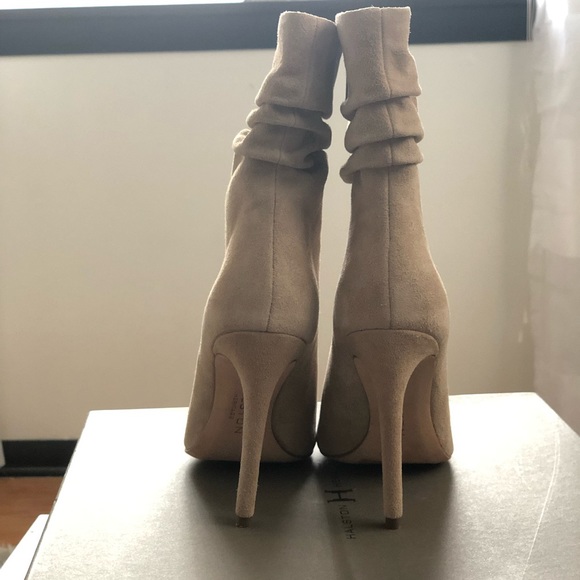 Halston Heritage Sandra Suede Peep toe bootie 35.5 - Picture 5 of 8